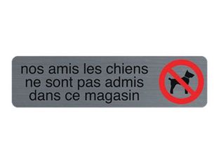 Exacompta - Pictogramme - Interdit aux chiens - 44 x 165 mm - aluminium brossé
