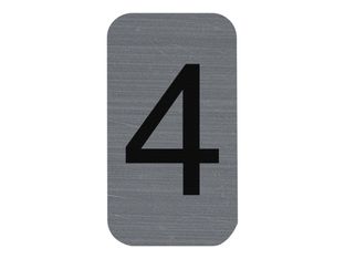 Exacompta - Plaque adhésive chiffre 4 - 25 x 44 mm - aluminium brossé