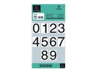 Exacompta - Pack de 81 Chiffres adhésifs 0 à 9 - 20 mm (hauteur) - noir