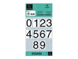 Exacompta - Chiffres adhésifs 0 à 9 - police 60 mm - vinyle - noir
