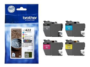 Brother LC422 - pack de 4 - noir, jaune, cyan, magenta - cartouche d'encre originale