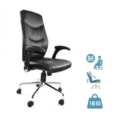 Fauteuil de bureau ATHENA - accoudoirs rabattables - appui-tête intégré - noir