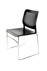 Chaise Luge MALIZIA - pieds luge - noir