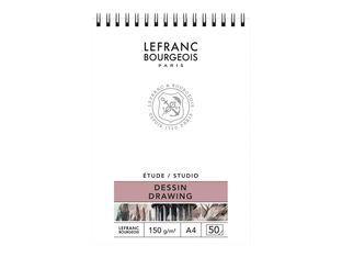 Lefranc Bourgeois Studio - Bloc de papier à dessin spiralé - A4 - 50 feuilles