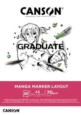 Canson Graduate Manga Marker Layout - Bloc dessin - 50 feuilles - A3 - 70 gr