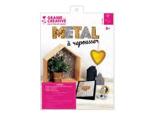 Graine Creative - Pochette de 3 feuilles métal à repousser - argent, or
