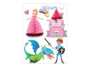Graine Creative - 8 adhésifs décoratifs - princesse et chevalier effet 3D - 7 cm