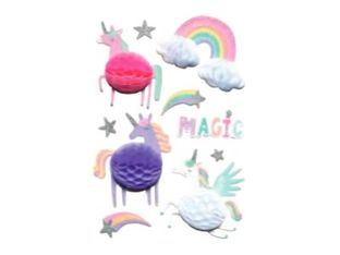 Graine Creative - 10 adhésifs décoratifs - licorne effet 3D - 6 cm