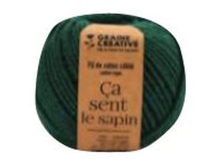 Graine Creative - fil de coton câblé pour macramé - 2.5 mm x 80 m - vert forêt
