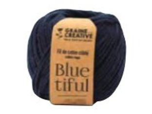 Graine Creative - fil de coton câblé pour macramé - 2.5 mm x 80 m - indigo