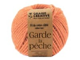 Graine Creative - Pelote de macramé - diamètre de 2,5 x 80 m - pêche