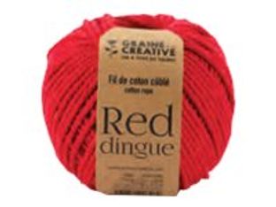 Graine Creative - Pelote de macramé - diamètre de 2,5 x 80 m - rouge