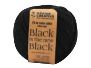 Graine Creative - fil de coton câblé pour macramé - 2.5 mm x 80 m - noir