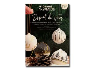 Graine Creative - kit de 6 boules de noël en céramique à décorer