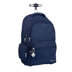 Mochila con ruedas 6 cremalleras 1918 color azul marino