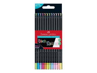 Faber-Castell Black Edition Neon+Pastel - 12 crayosn de couleur - couleurs brillantes assorties