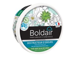Boldair - Désodorisant gel destructeur d'odeurs - parfumeur d'ambiance - thé vert aloé vera - 300gr