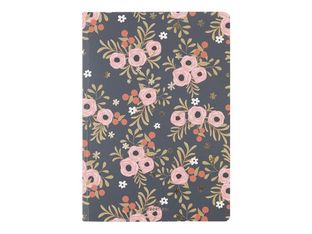 Oberthur Bahia - Carnet de notes souple - A5 - ligné - 200 pages - fleurs roses