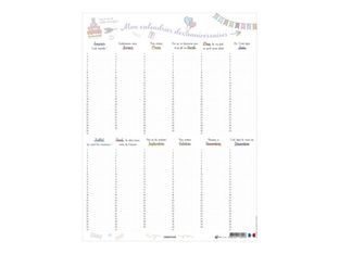 Oberthur Bullet - Calendrier pour les anniversaires - 33,5 x 43 cm