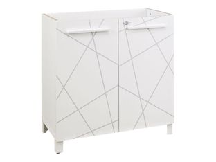 Rangement bas SUNDAY - L80 x H79 x P42 - 2 portes - blanc graphic (top surmeuble non compris)
