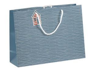 Clairefontaine - Sac cadeau - dieppe bleu/blanc - 37,3 cm x 11,8 cm x 27,5 cm