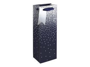 Clairefontaine - Sac cadeau spécial bouteille - pluies d'étoiles bleu - 12,7 cm x 9 cm x 35,5 cm