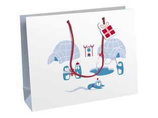 Clairefontaine - Sac cadeau - pingouins bleu - 37,3 cm x 11,8 cm x 27,5 cm