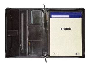 Maverick All Black - Conférencier A4 zippé avec bloc notes - noir