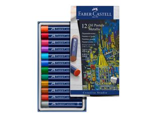 Faber-Castell Creative Studio - 12 Pastels à l'huile - couleurs métalliques assorties