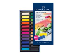 Faber-Castell - Boîte de 24 demi pastels tendres - couleurs assorties