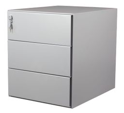 Caisson mobile métallique monobloc – 3 tiroirs - Silver