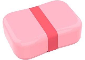 Boîte à tartines avec sangle - Rose pastel uni