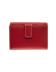 Porte-monnaie fermeture à bouton avec 4 poches fenêtres Dakota - rouge - label M