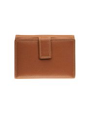 Porte-monnaie fermeture à bouton avec 4 poches fenêtres Dakota - cognac - label M