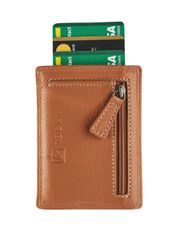 Porte-cartes + fermeture éclair Dakota - cognac - label M