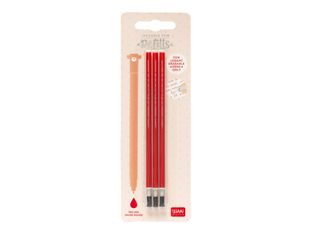 Legami - Pack de 3 recharges pour stylo effaçable - rouge