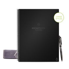 Rocketbook Fusion Letter - Carnet de notes connecté - 42 pages réutilisables - A4 - noir