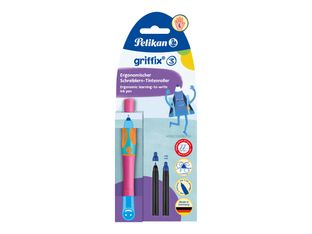 Pelikan Griffix T2LPL - Stylo plum bleu/vert fluo - pour gaucher