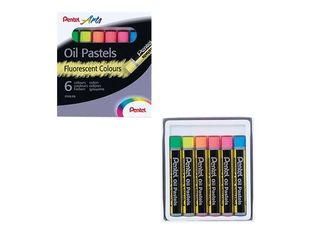Pentel Arts - 6 pastels à l'huile - couleurs fluos assorties