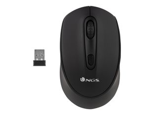 NGS Smog-RB - Ratón - diestro y zurdo - óptico - 4 botones - inalámbrico - 2.4 GHz, Bluetooth 3.0, Bluetooth 5.0 - receptor inalámbrico USB - negro