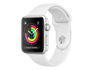 Apple Watch Series 3 (GPS) - montre connectée - 8 Go - boitier en aluminium argent / Bracelet sport blanc