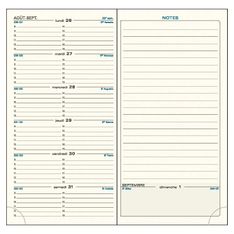 Recharge pour agenda SAS 17 - 1 semaine sur 1 page - 9 x 17,5 cm - Exacompta