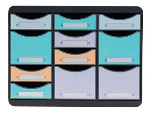 Exacompta Beeblue - Module de classement 11 tiroirs - couleurs assorties