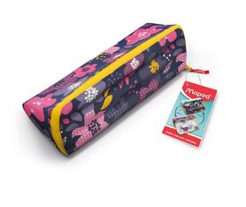 Maped - Trousse à ouverture XXL Motif - flower rose - réversible et personnalisable