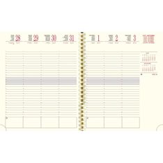 Agenda Rialto - 1 semaine sur 2 pages - 16 mois - 18,5 x 22,5 cm - havane - Exacompta