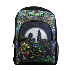 Sac à dos maternelle Tortues Ninja - 37 cm - 1 compartiment - noir - Bagtrotter