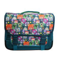 Cartable Minecraft 38 cm - 2 compartiments - vert - Bagtrotter