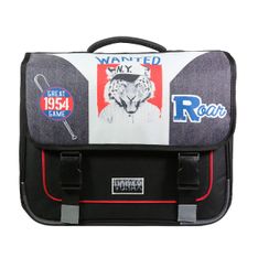 Cartable Vorax Tigre 38 cm - 2 compartiments - noir - Bagtrotter