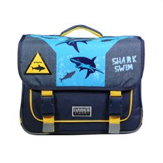 Cartable Vorax Requins 38 cm - 2 compartiments - bleu - Bagtrotter