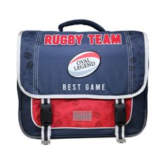 Cartable Phileas Rugby 38 cm - 2 compartiments - bleu - Bagtrotter